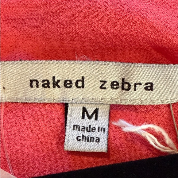 Naked Zebra Blouse Coral Sleeveless Lined Armpit Accents Flowy Women's Size M - Picture 4 of 12